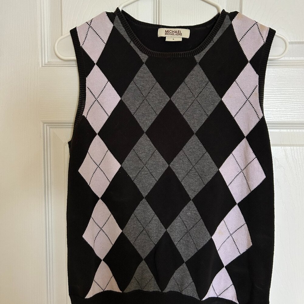 Michael Kors argyle sweater vest Y2K